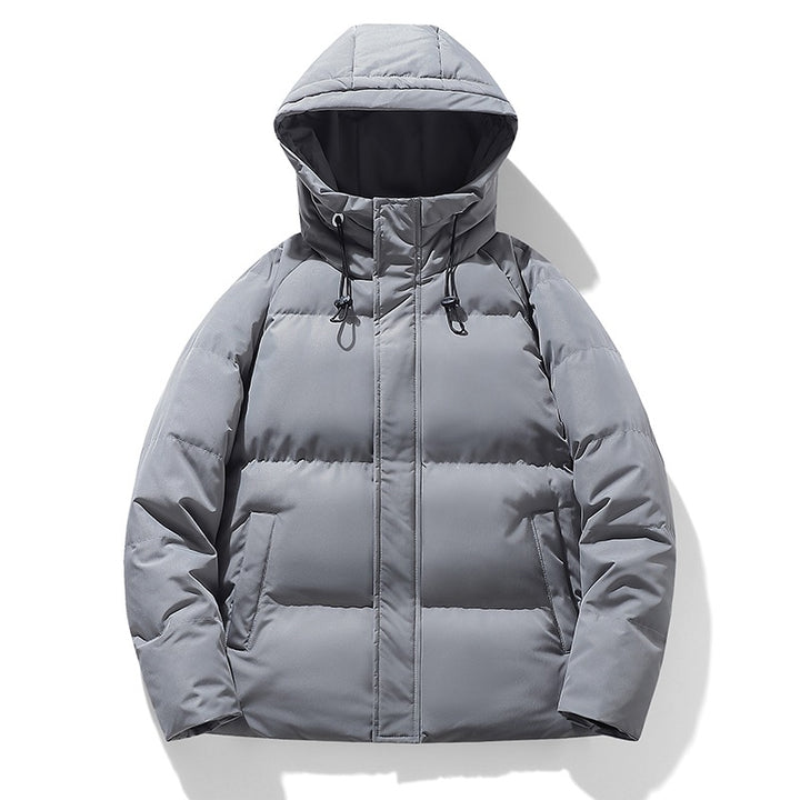 Men's Padded Hooded Transition Jacket with Thermo Filling and High Standing Collar Mune Fashion