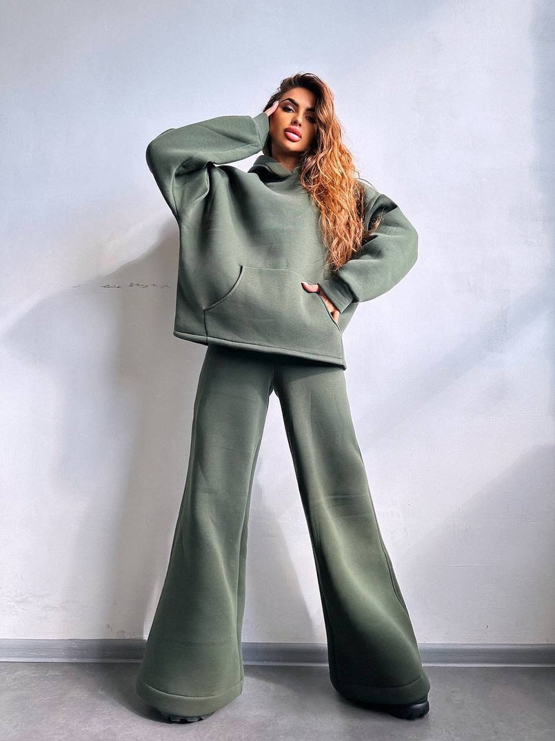 Ladies Cool Oversized Hoodie and Wide Leisure Pants Mune