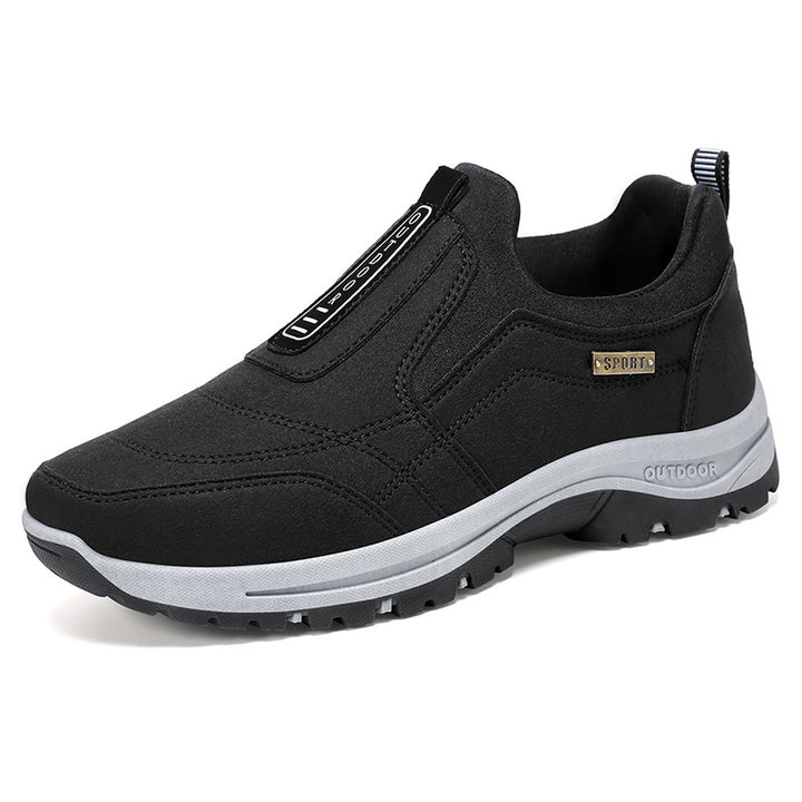 Men's durable slip-on outdoor hiking shoe with water-repellent microfiber surface and grippy tread sole Mune Fashion
