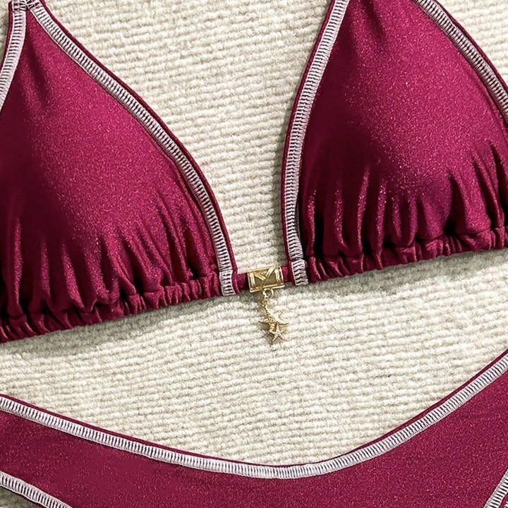 Ladies Triangle Bikini with fine contrast seams Mune Fashion