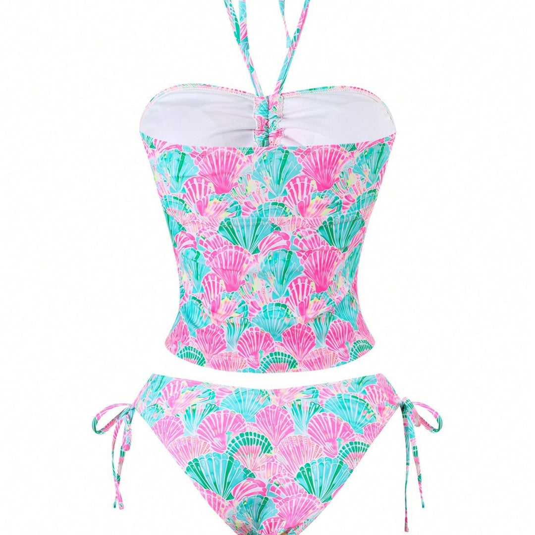 Women's bandeau bikini with playful shell pattern and adjustable straps Mune Fashion