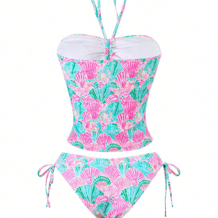 Women's bandeau bikini with playful shell pattern and adjustable straps Mune Fashion