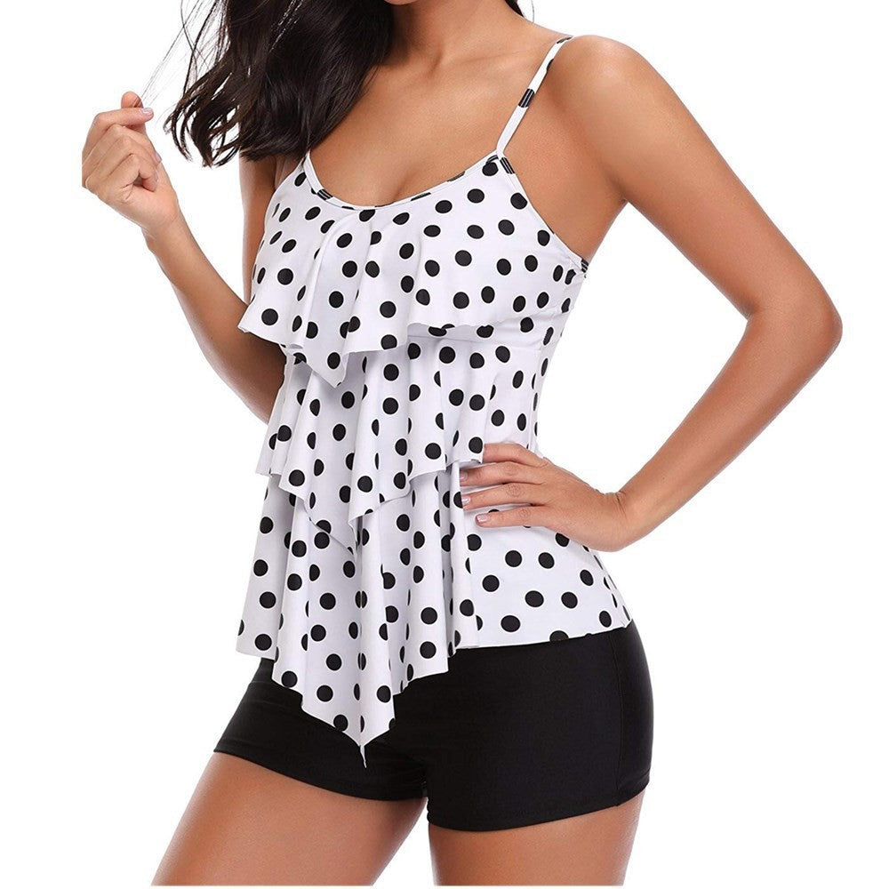 Women's Swim Hole Tankini with Layered Ruffle Design Mune Fashion