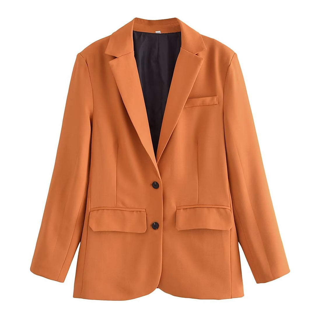 Women nan lighter unstructured long blazer with falling lapel and patch pockets Mune Fashion