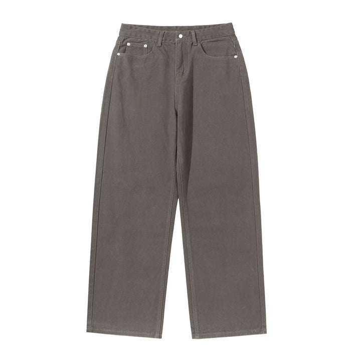 Women's Wide Cropped Pants with High Waist, Straight Leg and Five-Pocket Design Mune Fashion