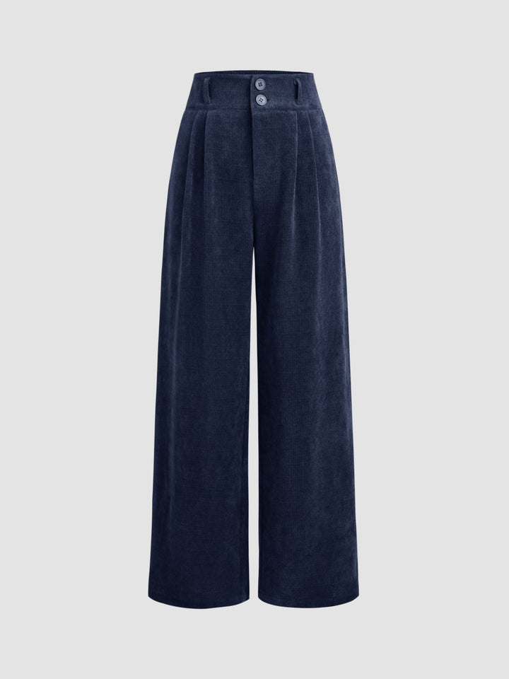 Women's Elegant and Wide Cut Cord Pants Mune Fashion
