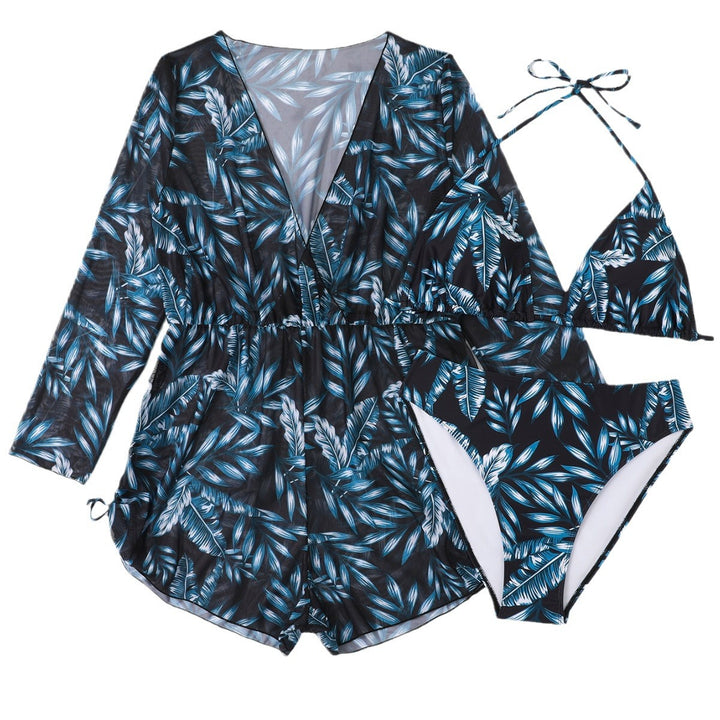 Damen Strandbikini-Set mit transparentem Überwurf Echo Archiv