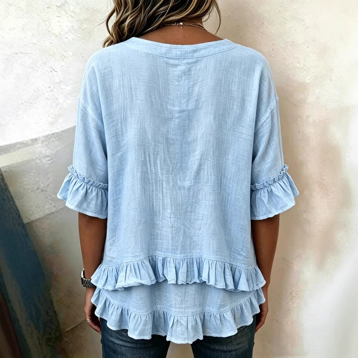 Women Playful Shirt with Ruffle Details Mune Fashion