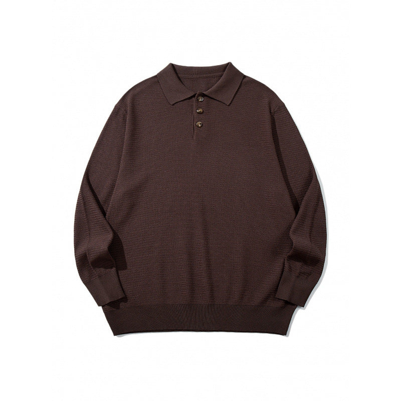 Unisex Boxy Fine Knit Polo Shirt with Henley Placket, Ribbed Cuffs and Raglan Sleeves Mune Fashion