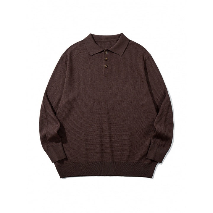 Unisex Boxy Fine Knit Polo Shirt with Henley Placket, Ribbed Cuffs and Raglan Sleeves Mune Fashion