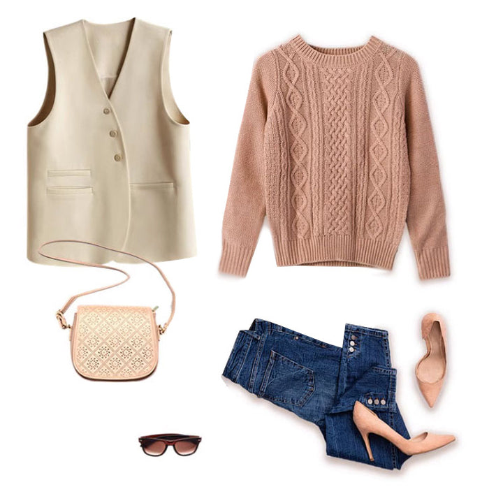 Women Elegant Blazer Vest Mune Fashion