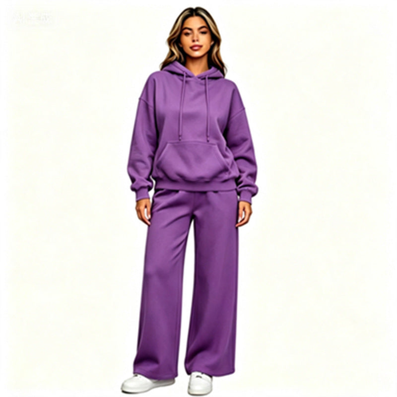 Women Comfortable Oversized Hoodie with Wide Jogging Pants Mune Fashion