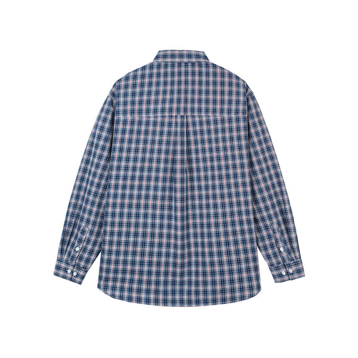 Men's Casual Check Shirt in Overshirt Style with Button-Down Collar and Rounded Hem Mune Fashion