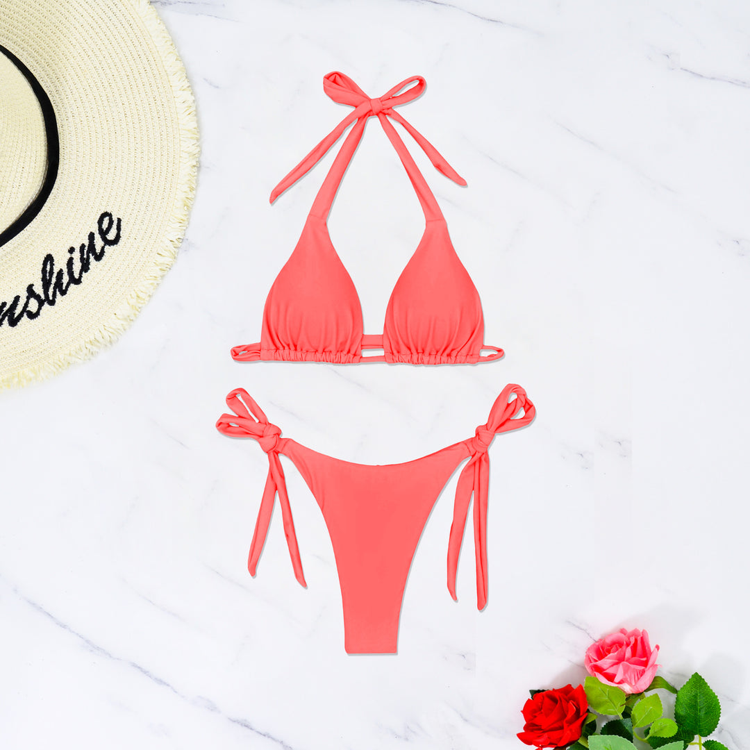 Women's triangle bikini with sophisticated tie straps and highly elastic fabric Mune Fashion