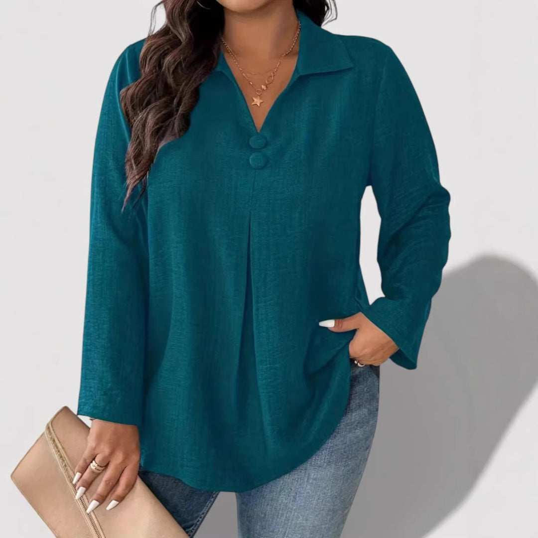 Women's Elegant Long Sleeve Shirt with Button Details