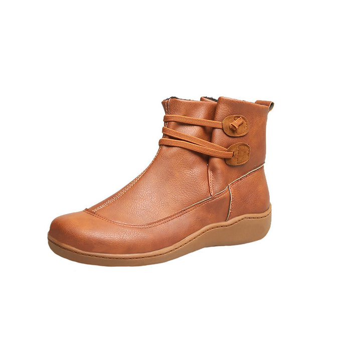 Women’s Insulated Comfort Ankle Boots with Elastic Lacing and Cushioned Rubber Sole Mune Fashion