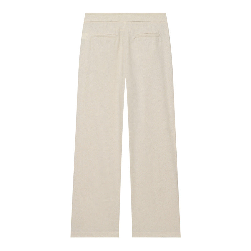 Women wide high-waisted fabric trousers with crease and straight leg Mune Fashion