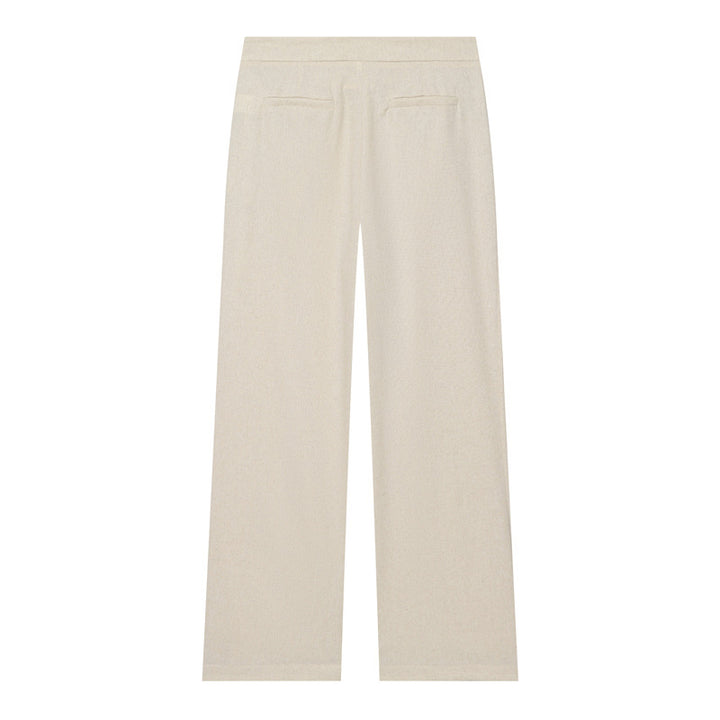 Women wide high-waisted fabric trousers with crease and straight leg Mune Fashion