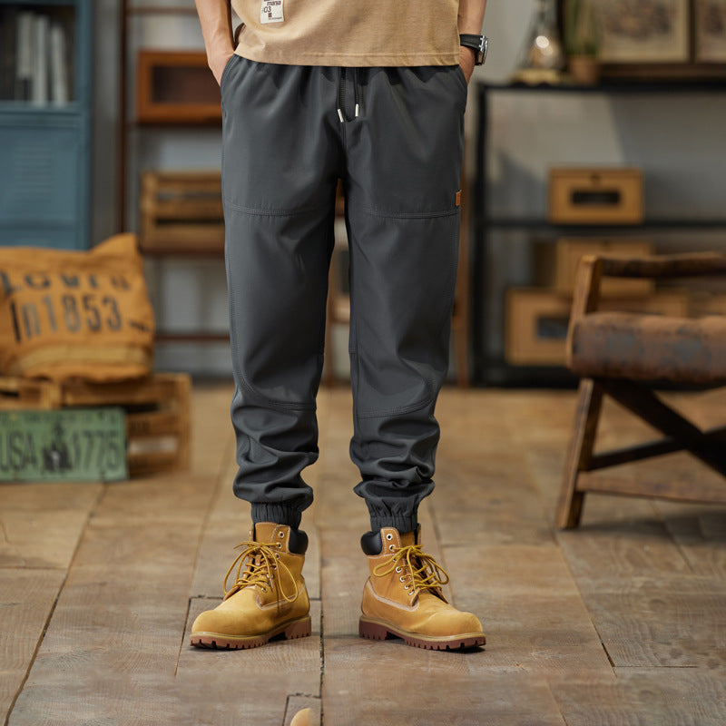 Men's Cargo Jogger Pants with Drawstring, Reinforced Knee Inserts and Elastic Cuffs Mune Fashion
