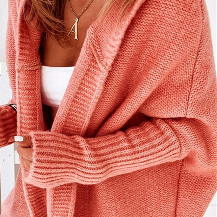 Women's Longline Hooded Knit Cardigan with Open Front Mune Fashion