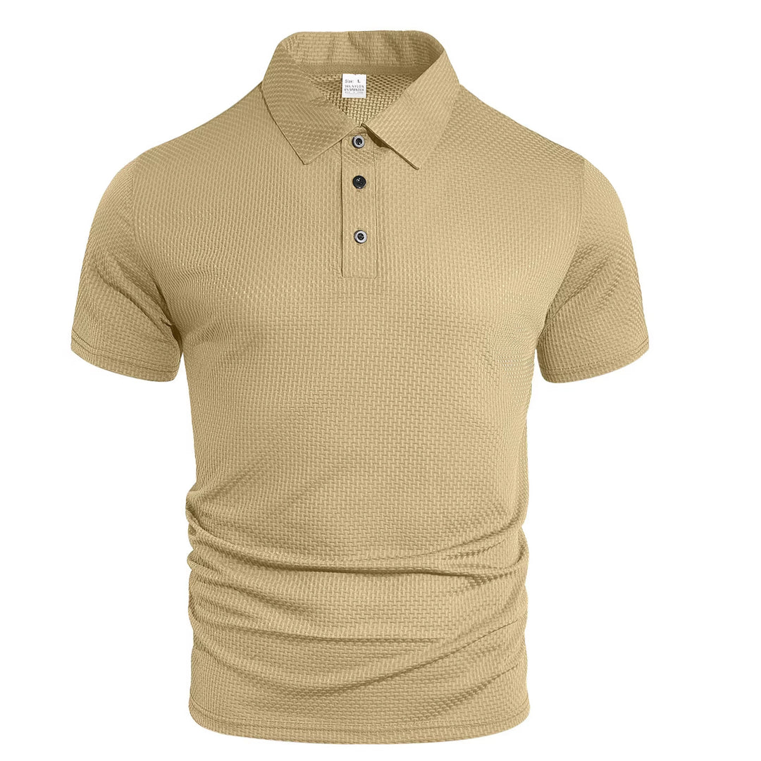 Men's nano structured micro jacquard polo shirt with slim fit and elastic comfort stretch Mune Fashion