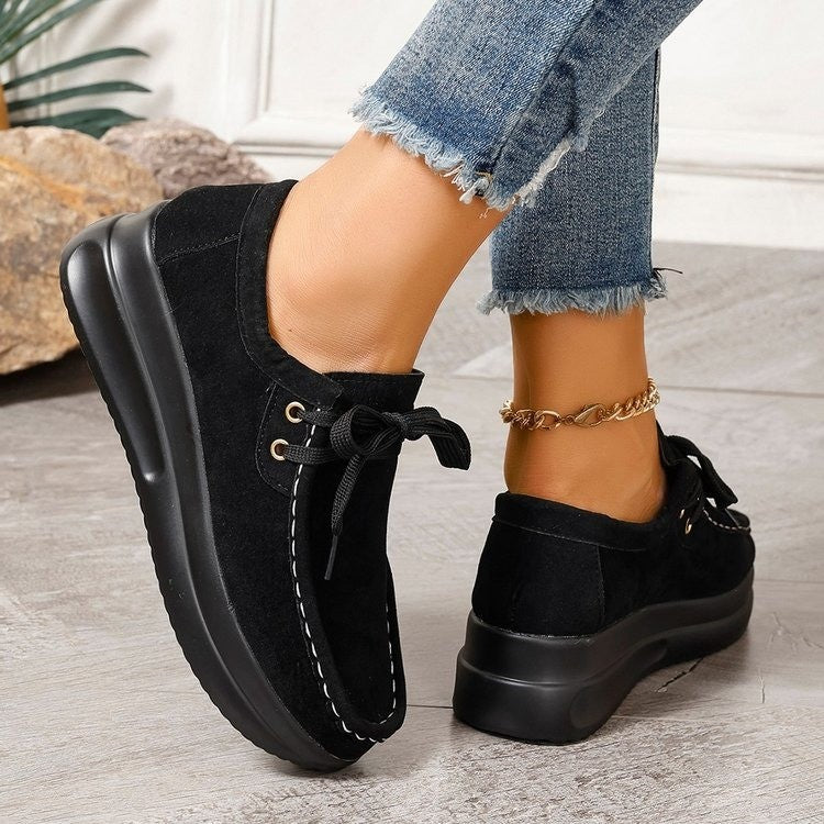 Women’s Platform Moccasins made of Suede with Padded Comfort Insole Mune Fashion