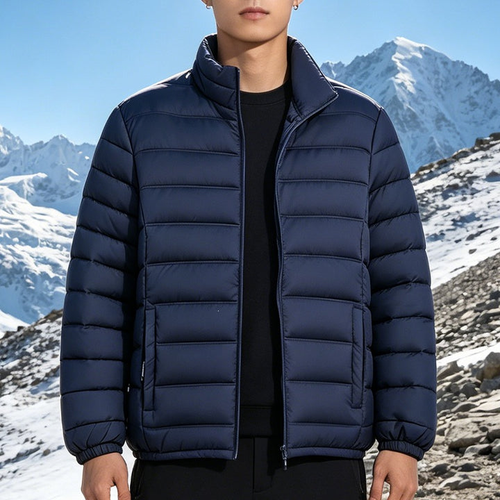 Men's Lightweight Quilted Jacket with Thermo Filling and Stand-Up Collar Mune Fashion