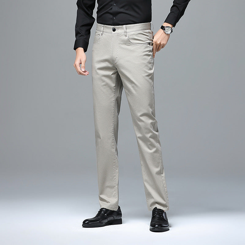Men's stretch chinos with straight cut and crease Mune Fashion