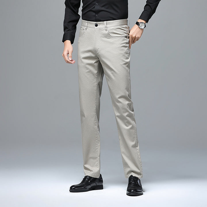 Men's stretch chinos with straight cut and crease Mune Fashion