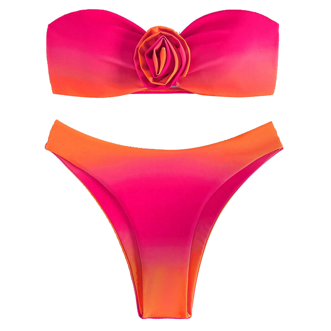 Women's bandeau bikini with floral heart design Mune Fashion