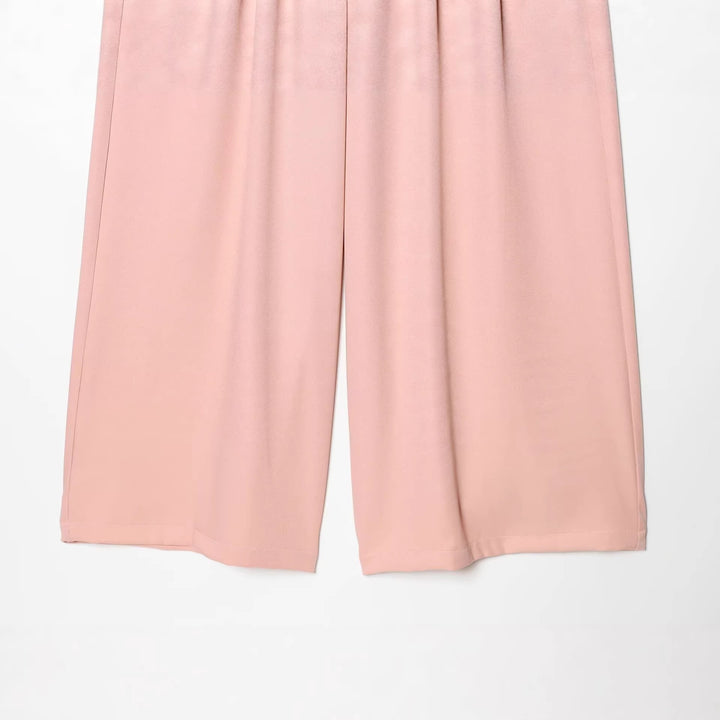 Women's High-Waisted Palazzo Pants with Wide Leg and Piping Pockets Mune Fashion