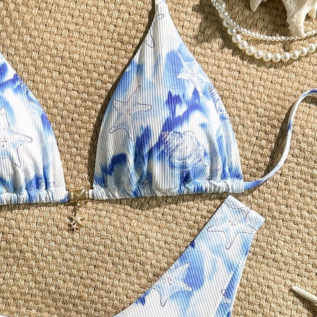 Women's Triangle Bikini with Maritime Motif Mune Fashion