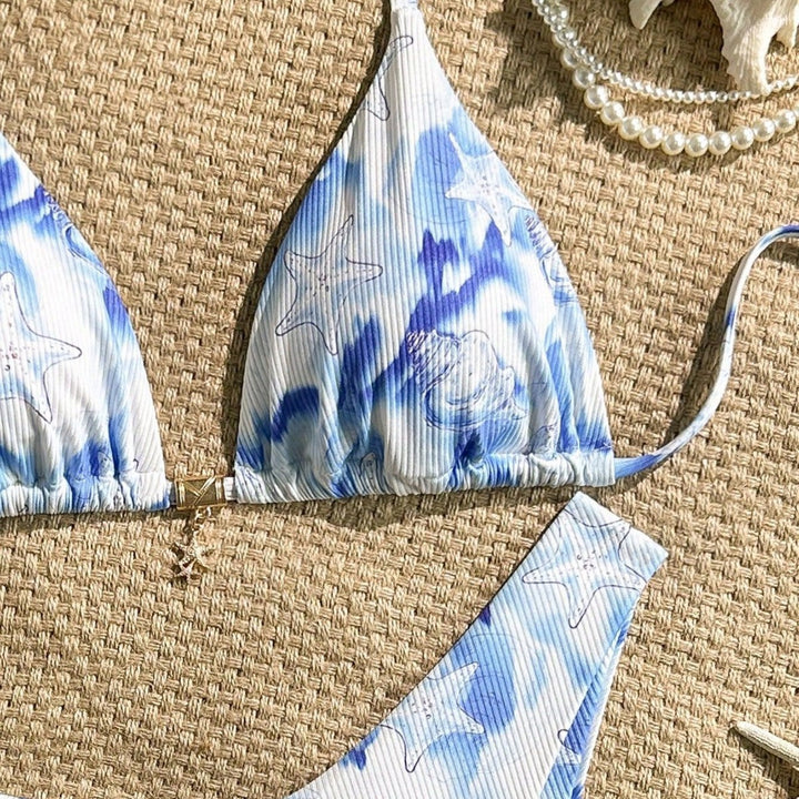 Women's Triangle Bikini with Maritime Motif Mune Fashion