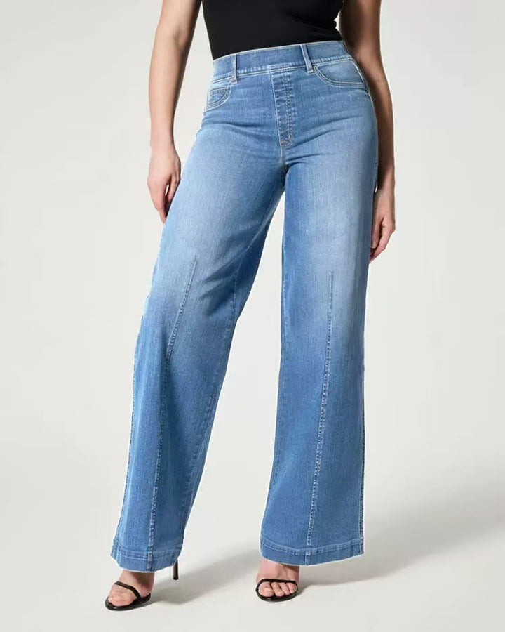 Women’s wide jeans with a high waistband and subtle center seam Mune Fashion