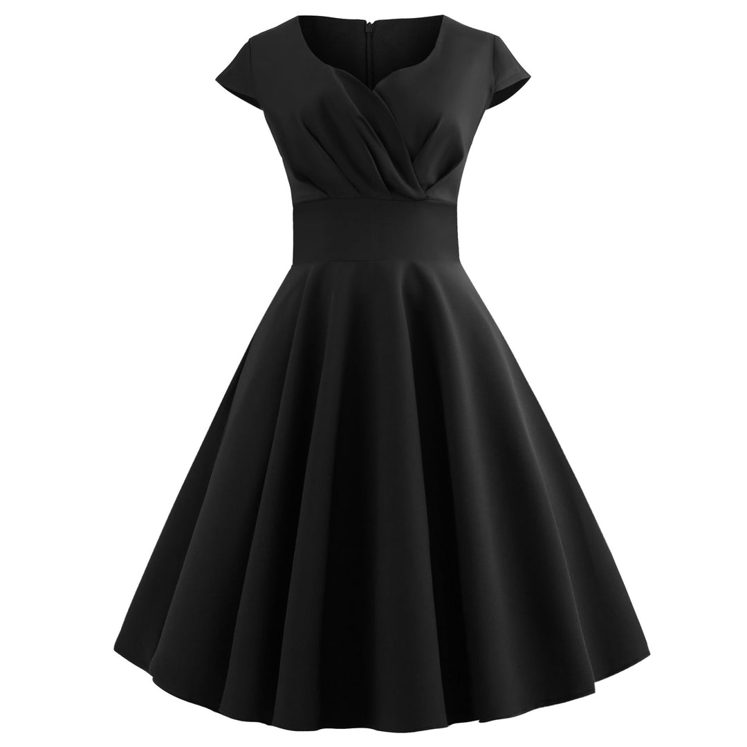 Women A-line dress with elegant waist cut and swinging hem Mune Fashion