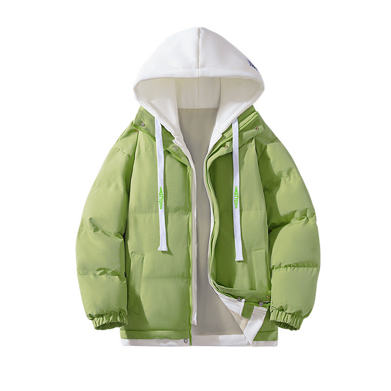 Women's two-layer quilted hooded jacket with contrasting hood, drawstring and elastic cuffs Mune Fashion