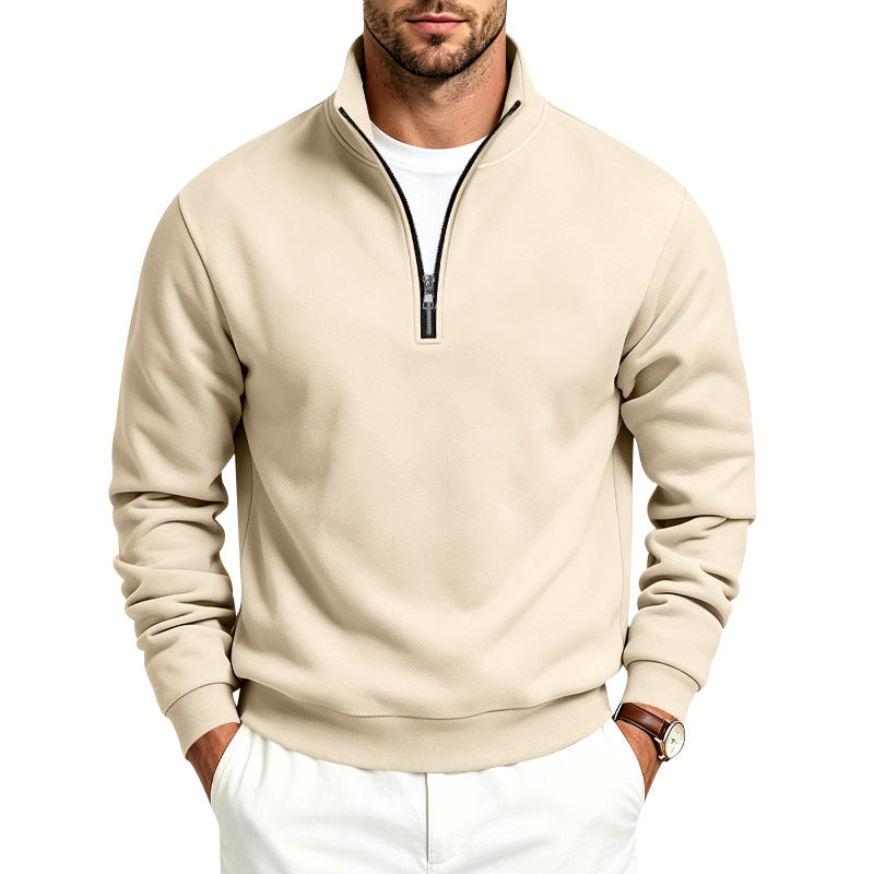 Men's half-zip sweatshirt with turtleneck and soft fleece inner side Mune Fashion
