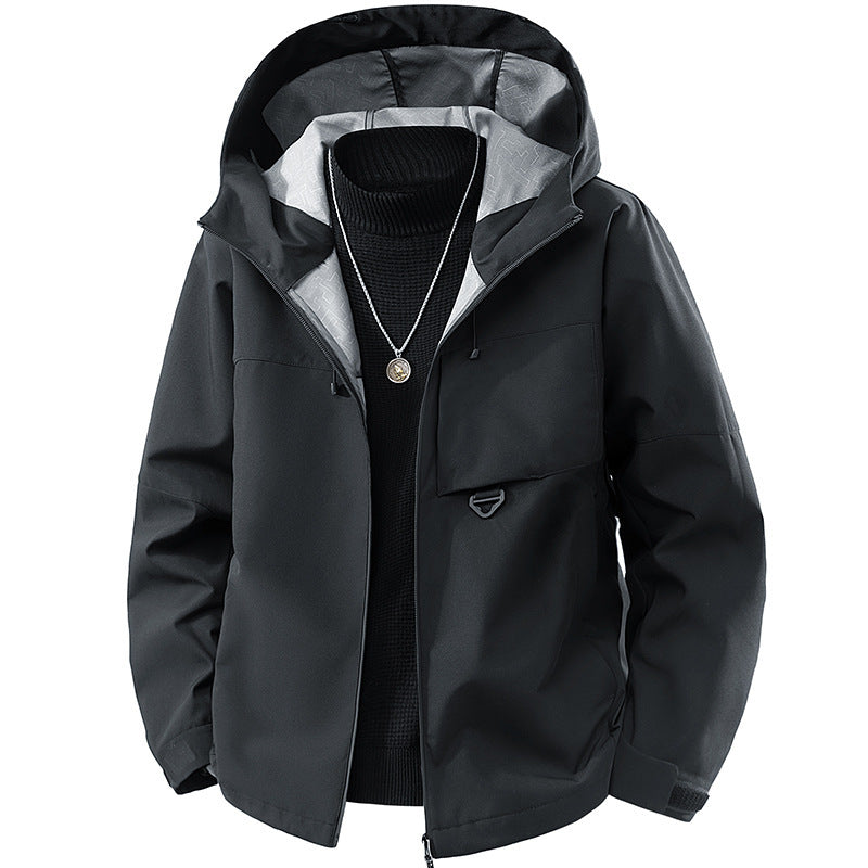 Men's technical hooded softshell jacket with adjustable hood and utility pockets Mune Fashion