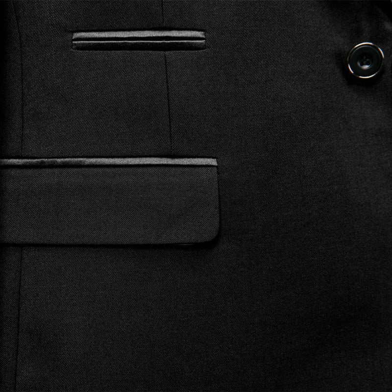 Men's three-piece tuxedo set with shawl collar, tailored vest, and slim fit Mune Fashion