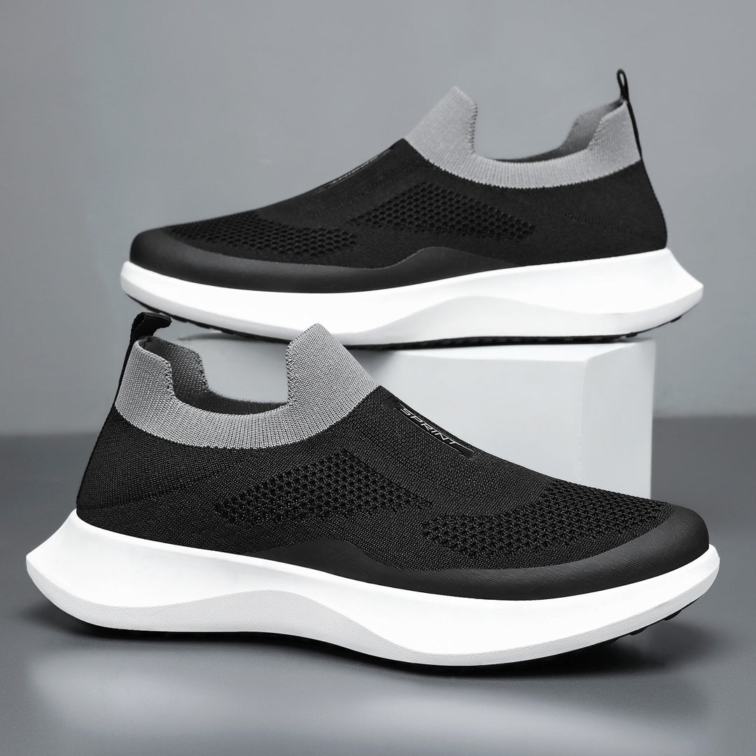 Women's lightweight knit slip-on sneaker with sock-like shaft, elastic entry, and ergonomic memory platform sole Mune Fashion