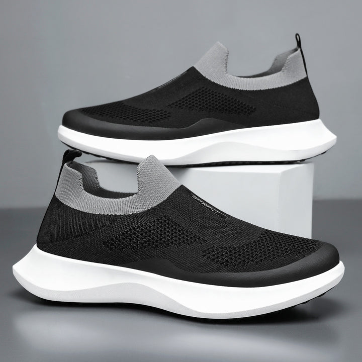 Women's lightweight knit slip-on sneaker with sock-like shaft, elastic entry, and ergonomic memory platform sole Mune Fashion