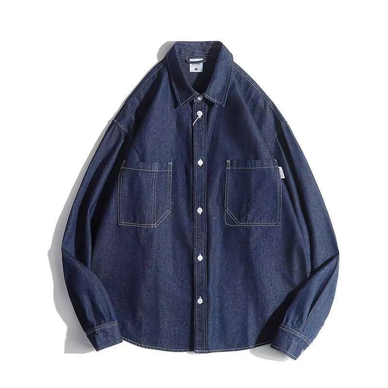 Unisex Boxy Denim Overshirt with patch chest pockets and rounded hem Mune Fashion
