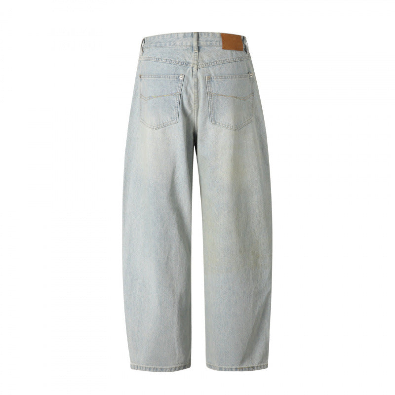 Women's Relaxed Fit Straight-Leg Denim Pants with High Waist and Soft Stonewash Details Mune Fashion