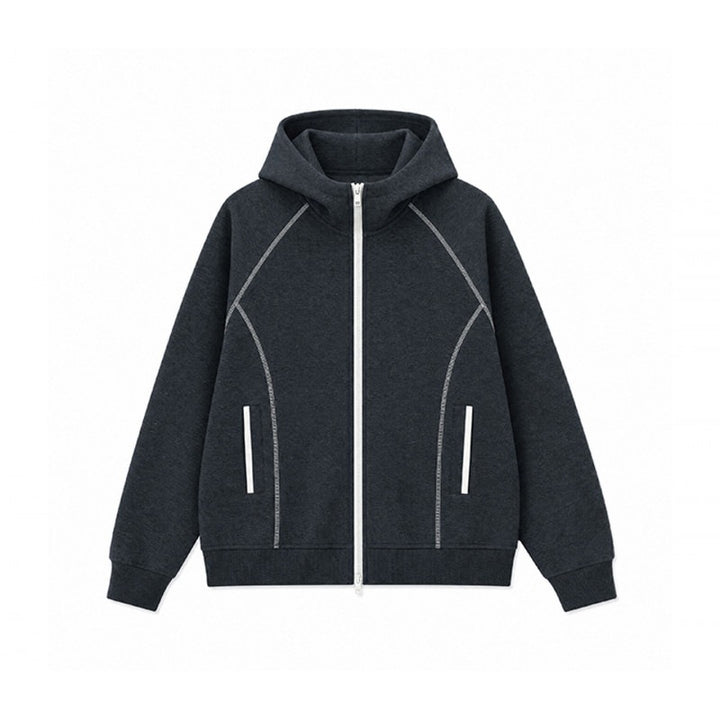 Men's sporty hooded sweatshirt jacket with contrast zipper and ergonomic seams Mune Fashion