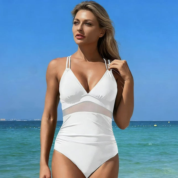 Ladies Elegant Monokini with Refined V-Neck Mune Fashion