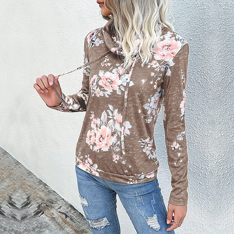 Women Floral Motif Hoodie Mune Fashion