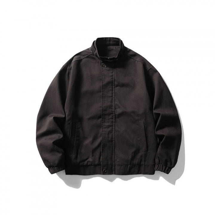 Men's short blazer in a minimalist worker look made of heavy canvas with stand-up collar Mune Fashion