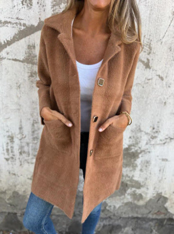 Women Elegant Longer Cut Short Coats Mune Fashion