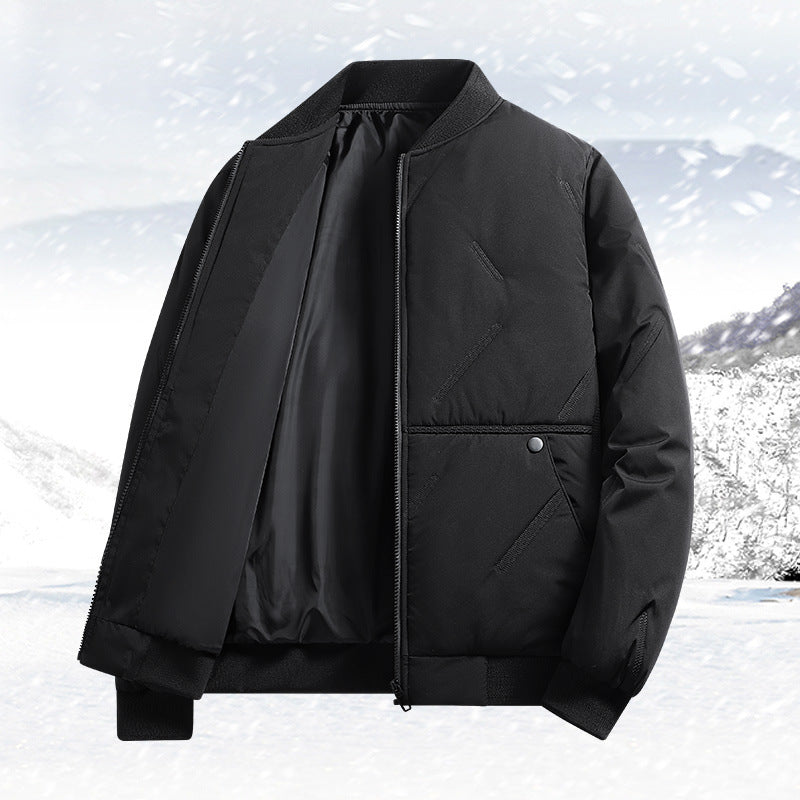 Men's Padded Thermal Bomber Jacket with Windproof Outer Layer and Warm Lining Mune Fashion