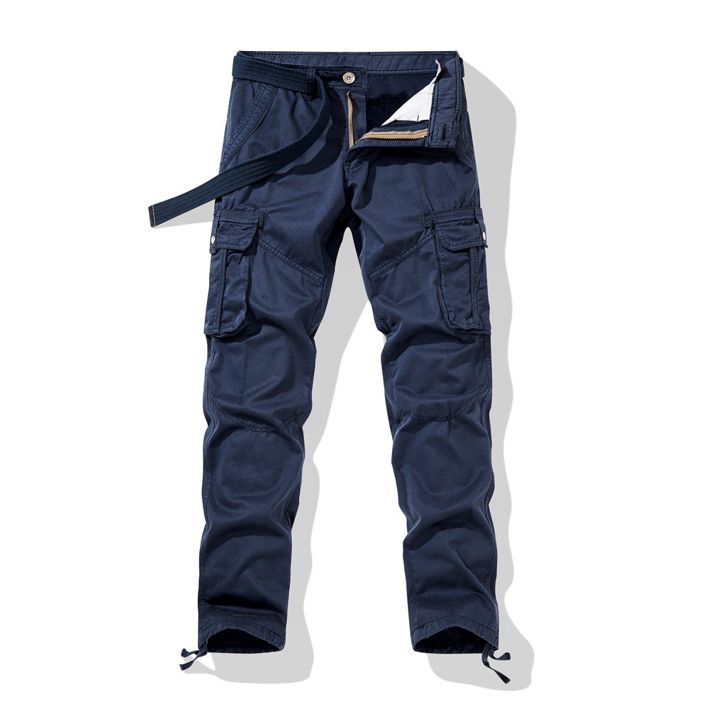 Men's cargo work pants with reinforced knees, multi-pockets and drawstring waistband Mune Fashion